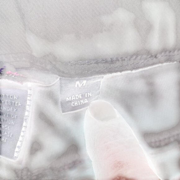 White Skinny Pants With Floral Embroidery Utopia M Cotton/Polyester/Spandex Blen - Picture 5 of 6